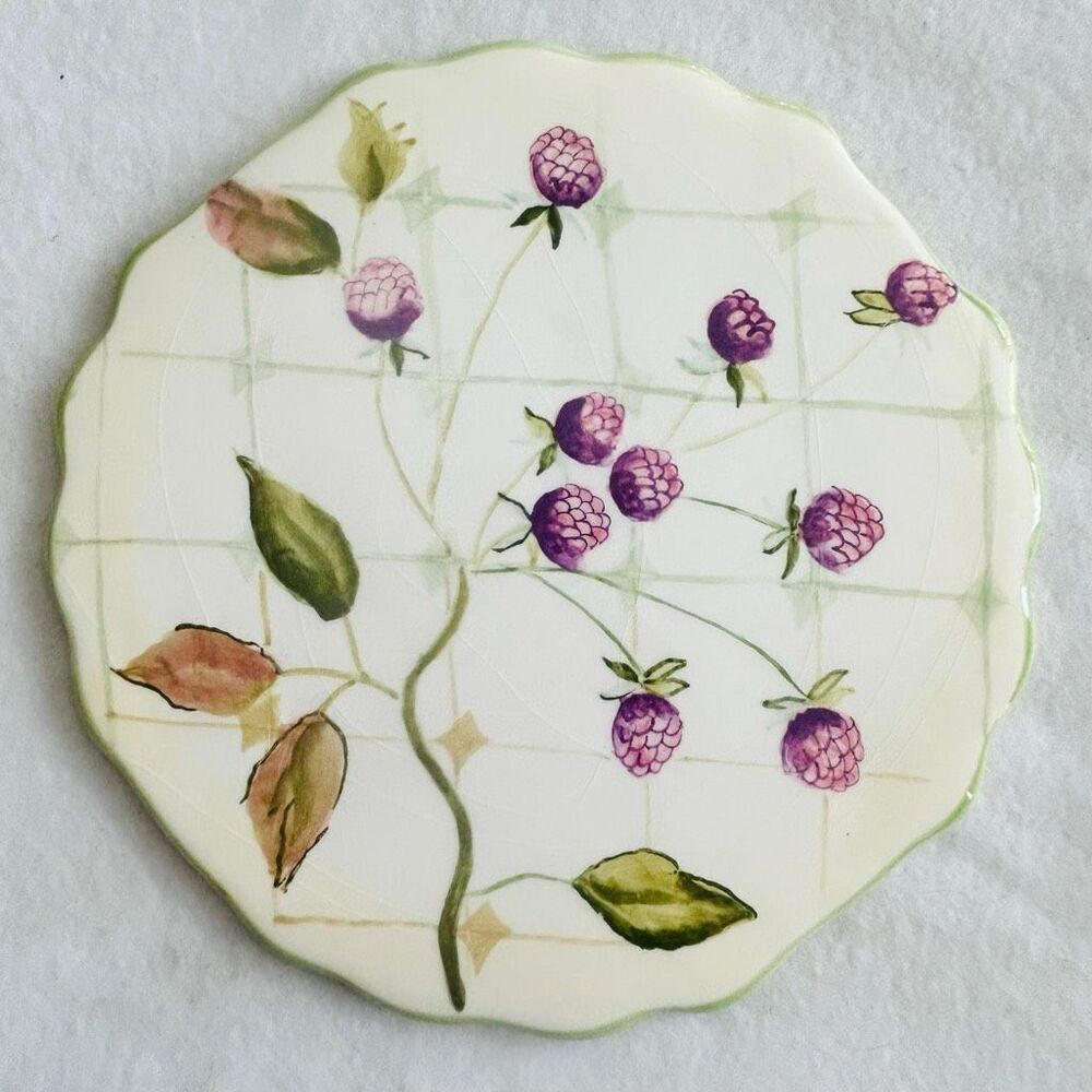 Evelyn by Tracy Porter Hand Painted Floral Ceramic Trivet